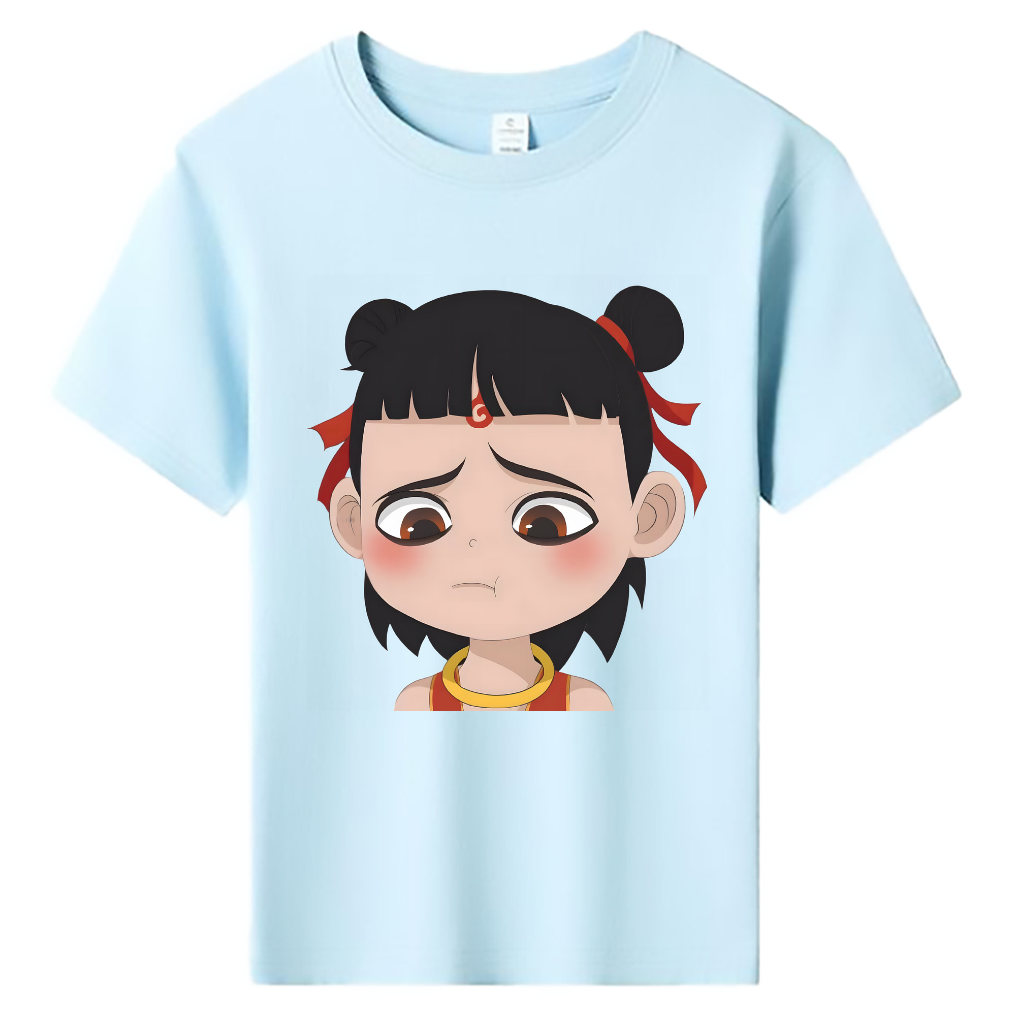 （画像用） Ne Zha 2 ナタ 魔童の大暴れ 綿100％キッズTシャツ（フロントプリント）